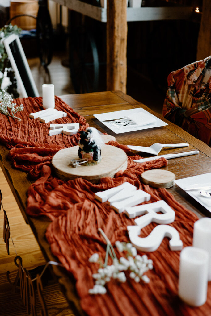 Rustic wedding table decor.