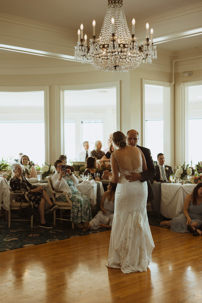 Father-daughter first dance at the Bar Harbor Inn.