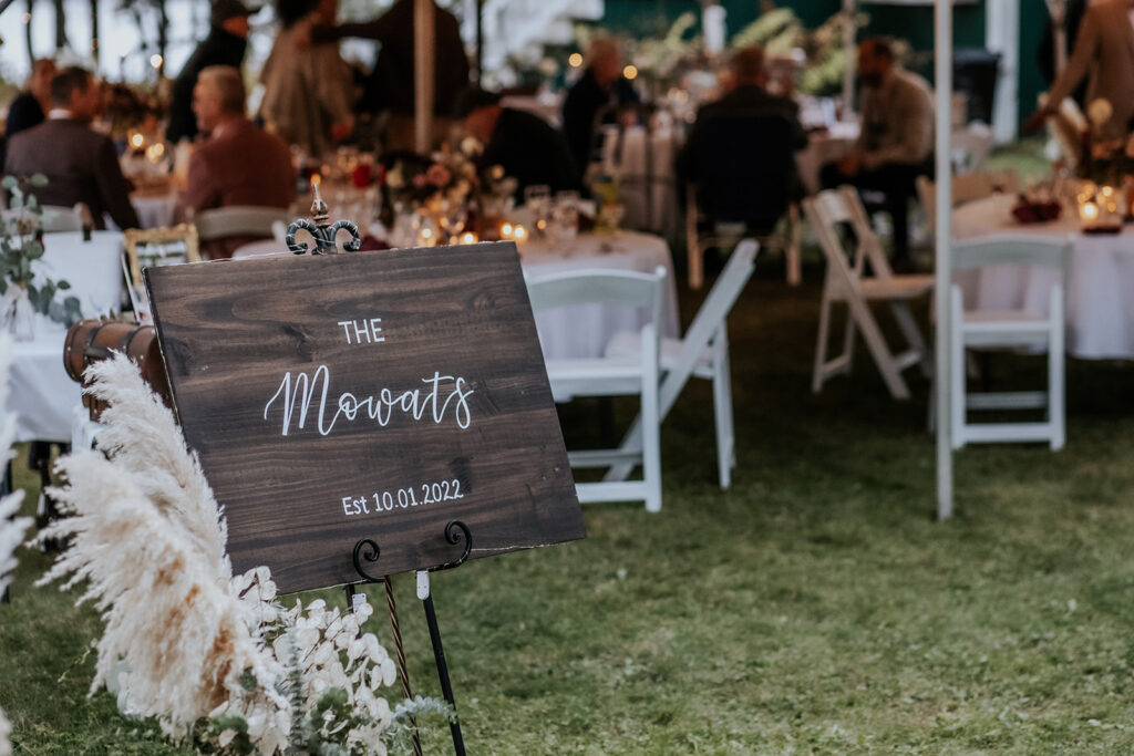 Custom wood wedding welcome sign.