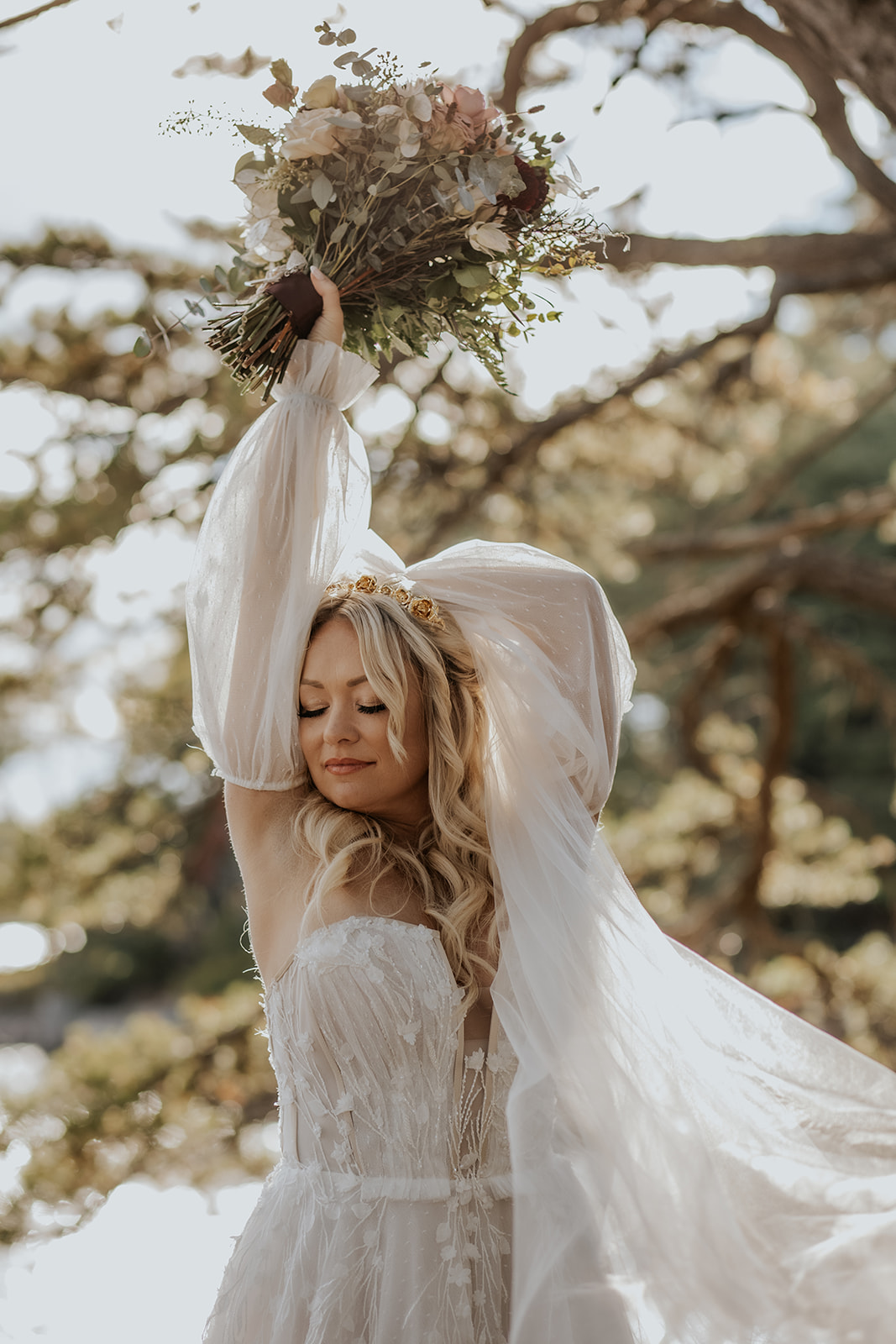 Fall wedding fine art bridal portrait.