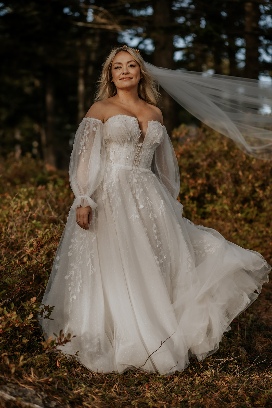 Fall bridal portrait in Maine.