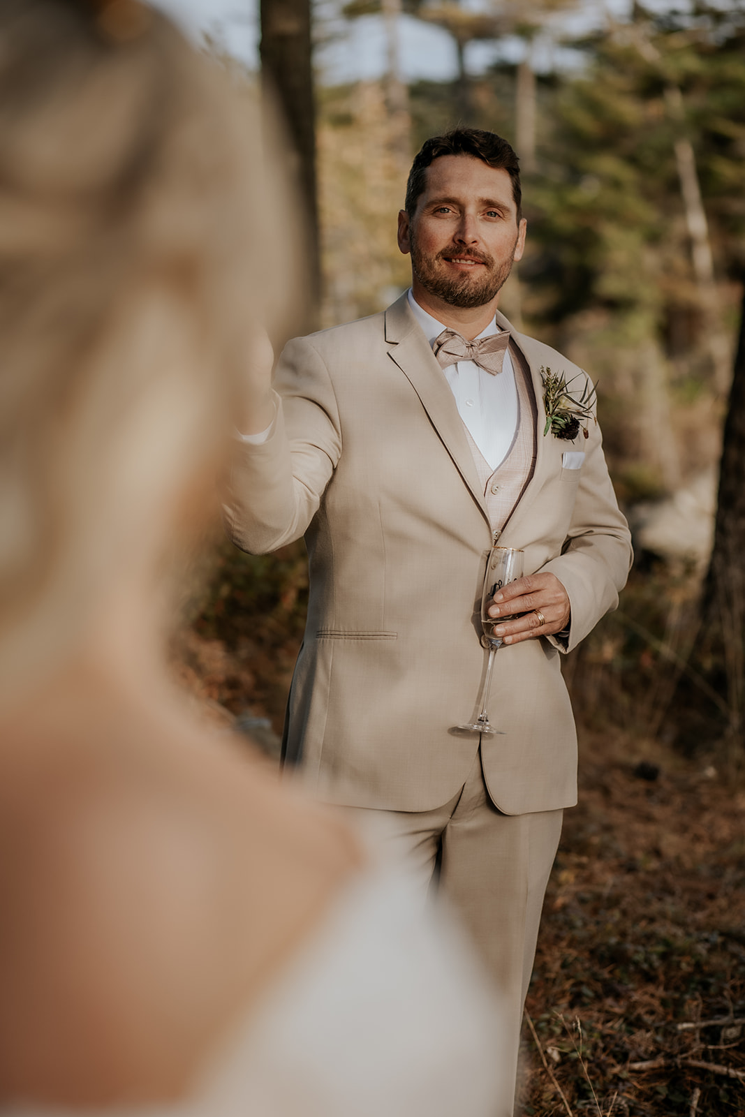 Fall wedding groom portrait.
