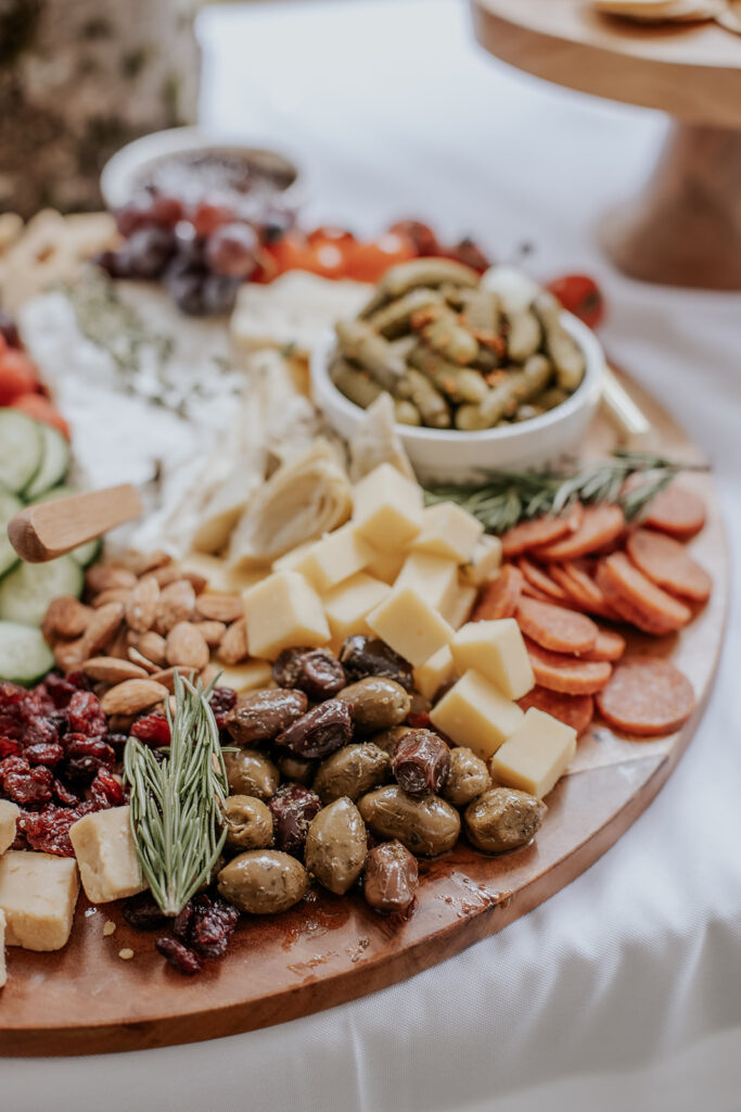Wedding reception charcuterie board.