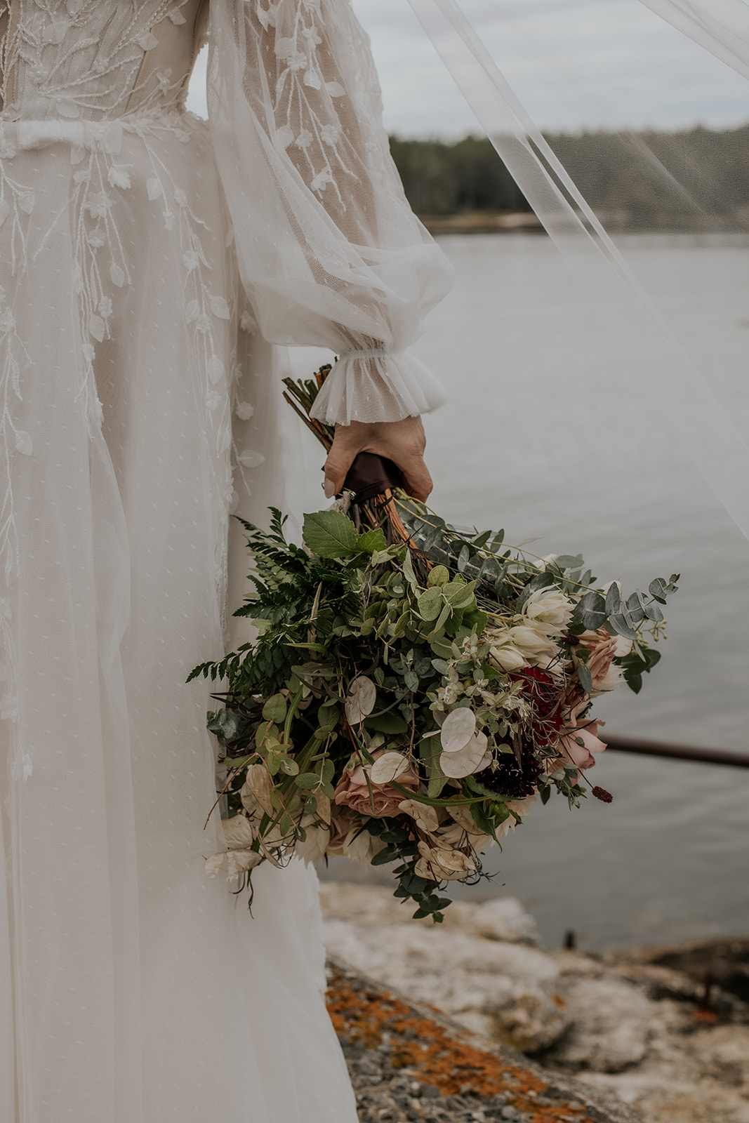 Fall dried floral bridal bouquet.
