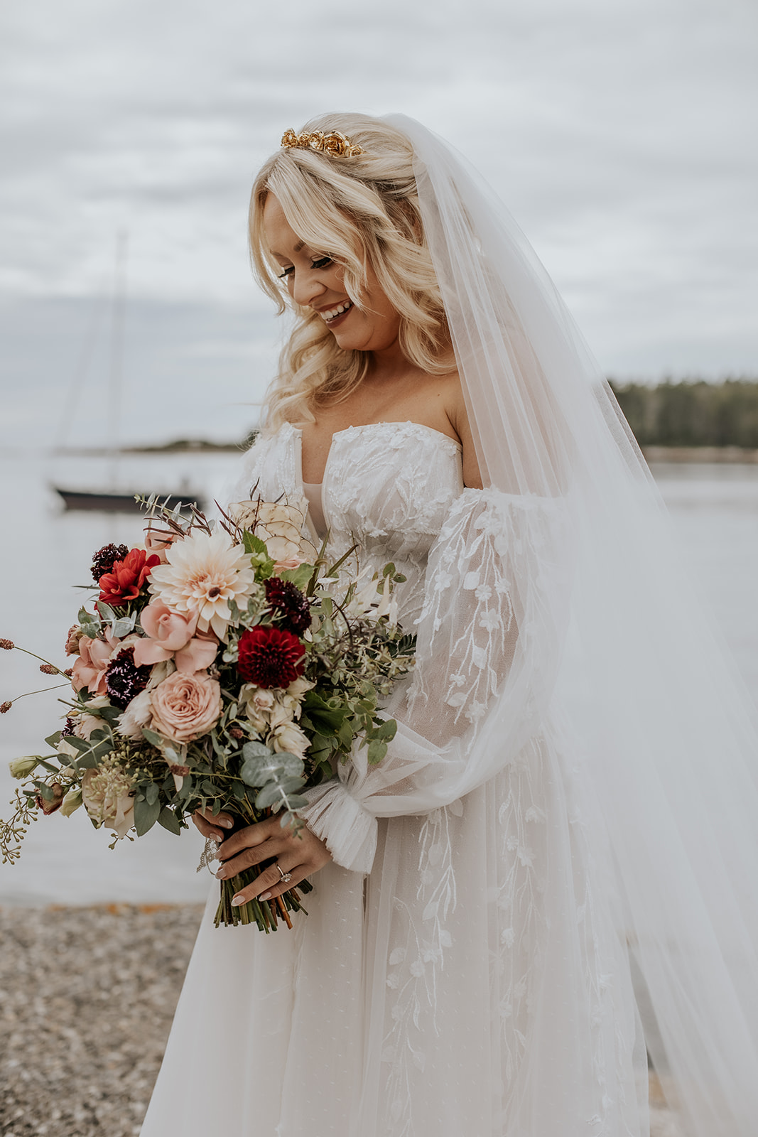 Fall bridal portrait in Maine.