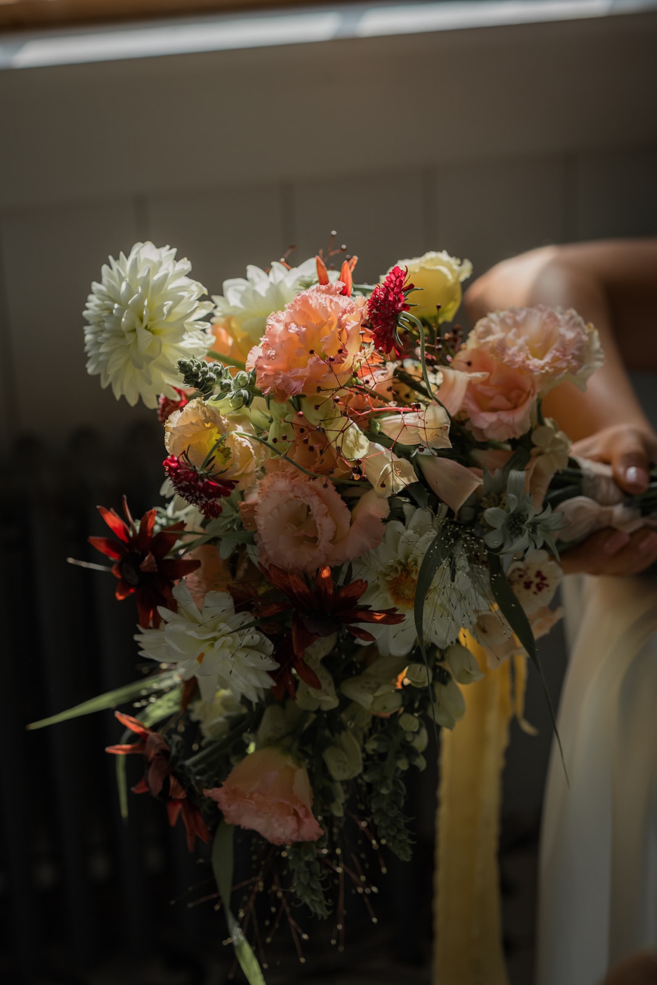 A bright floral detail captured inside one of Maine’s Historic Wedding Venues.