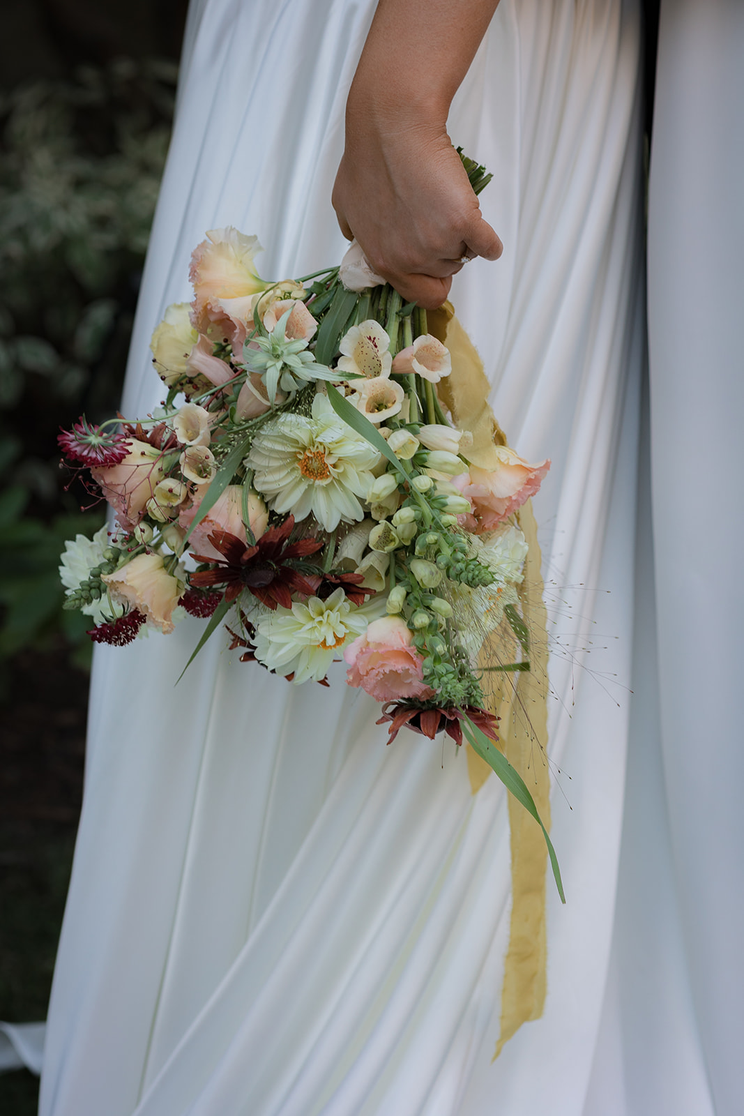 Bride holding bouquet during an intimate wedding moment