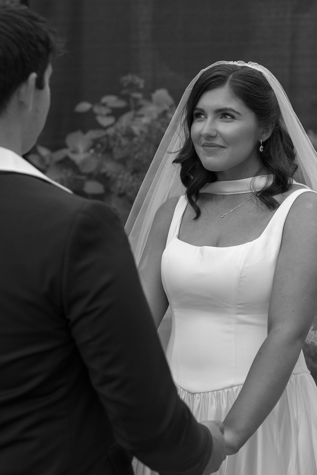 Bride standing at the altar during a traditional wedding
