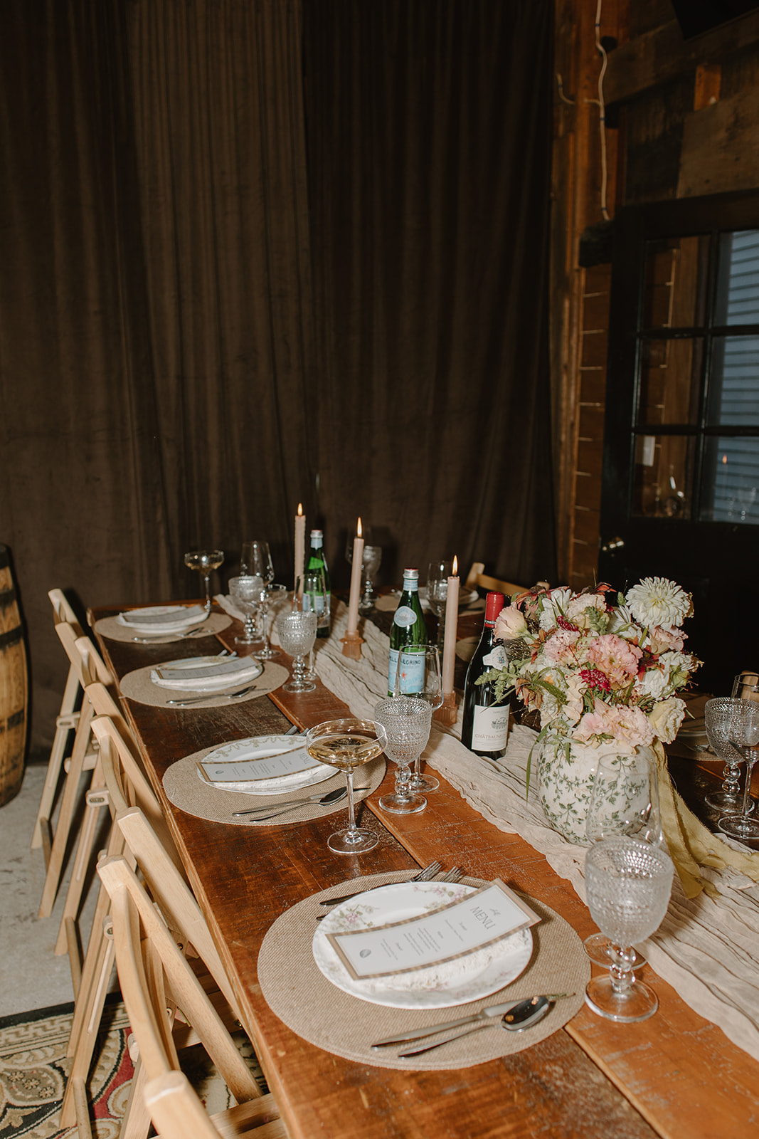 Decorated reception table